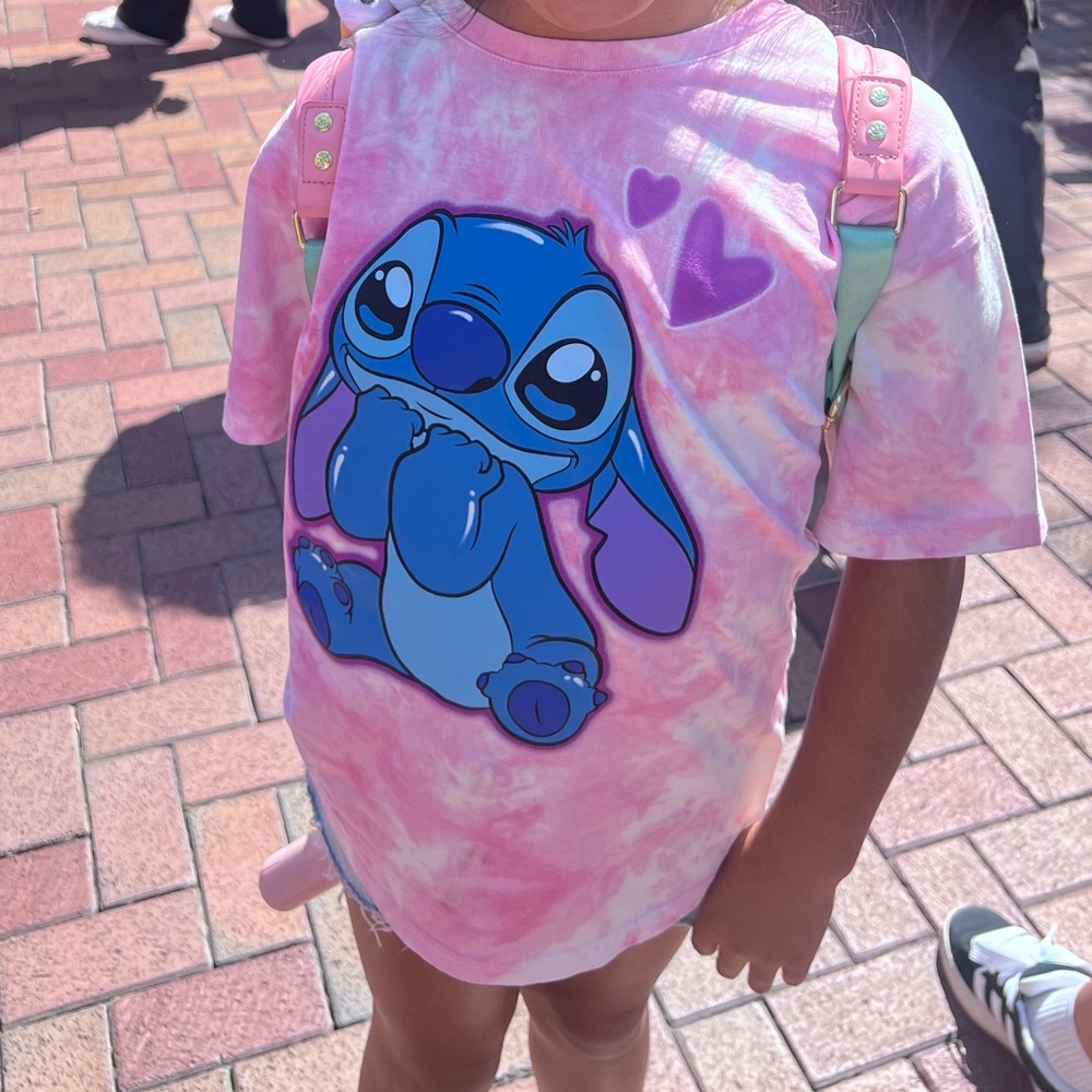 Zara Pink Tie-Dye Tee with Stich